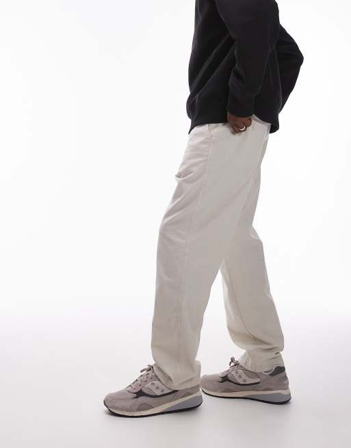 Levi's XX chino loose straight cotton linen mix pants in light grey