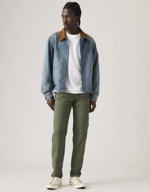 Levi's Xx chino standard taper cotton linen pants in green, 3 of 4