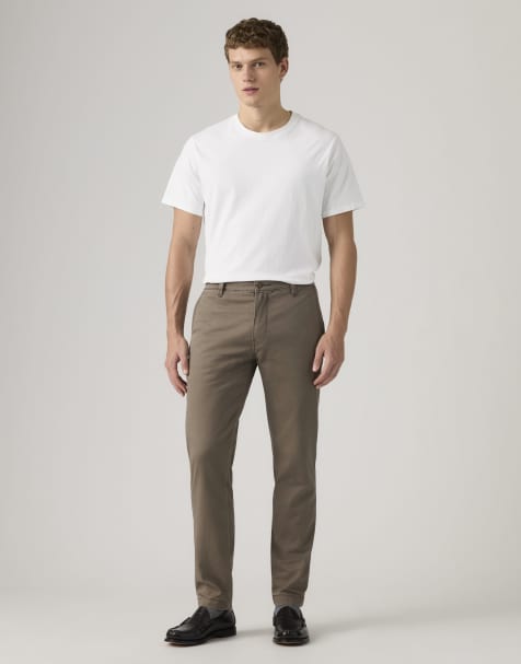 Levi's Xx chino standard taper cotton linen pants in khaki - view 1
