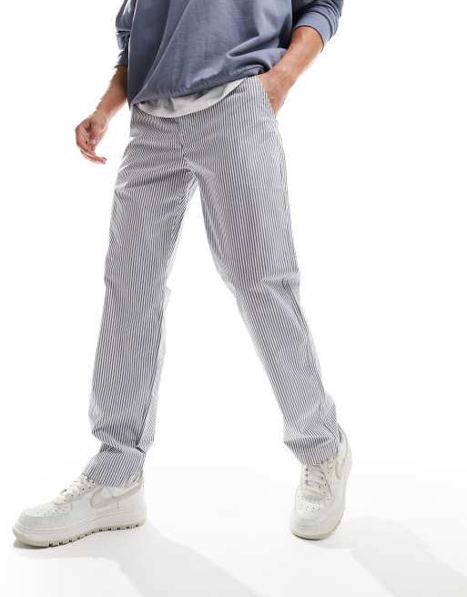 Levi's XX easy chinos with drawstring waistband in white navy pinstripe