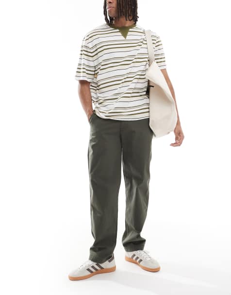 Levi's XX Easy loose cotton linen chinos in dark green - view 1