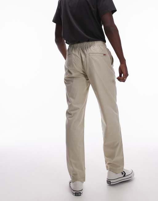 VANVENE Men's Linen Pants Loose Fit Casual Lightweight Elastic Waist Drawstring Yoga Beach Pants, khaki, L