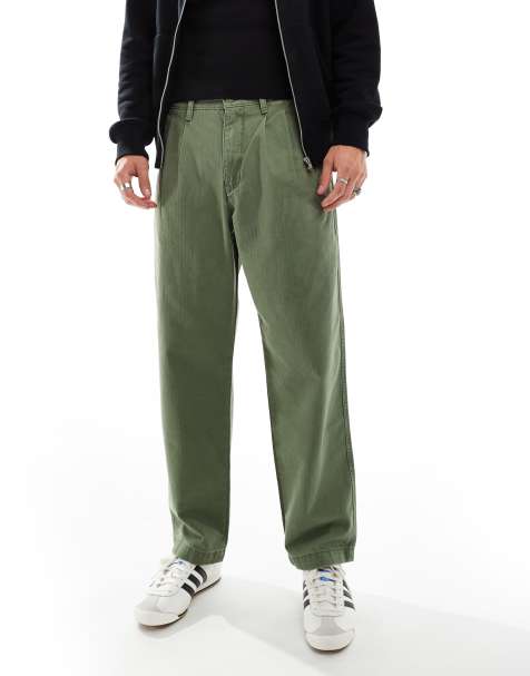 Levi's - XX - Pantalon chino droit large à pinces - Vert moyen - view 1