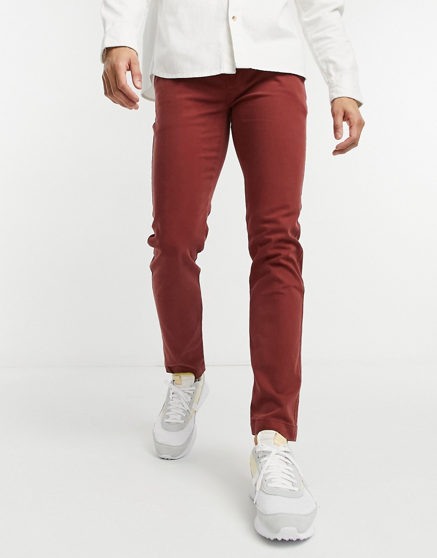 Levi's xx slim fit twill chino trousers in madder brown