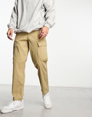 Levi's XX taper cargo trousers in beige with pockets-White