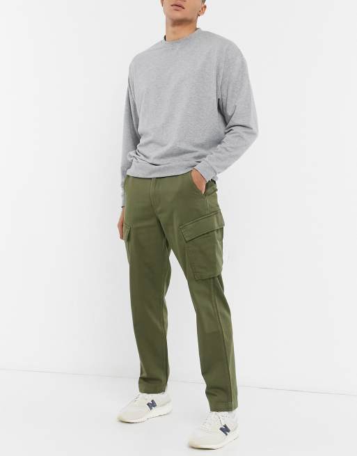 Levi s xx tapered fit cargo pants in bunker olive green