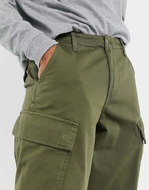 Levi's xx tapered fit cargo pants in bunker olive green | ASOS