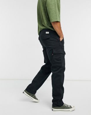 XX tapered fit cargo pants in jet black 