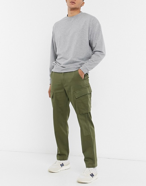 Levi's xx tapered fit cargo trousers in bunker olive green