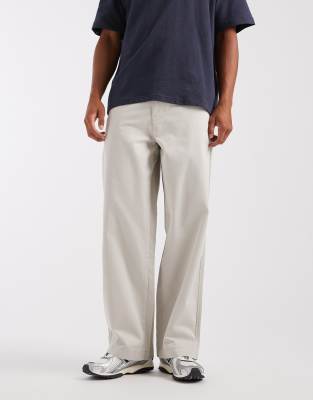 XX - Weite Chinohose in hellem Steinbeige-Neutral Neutral W34 L34