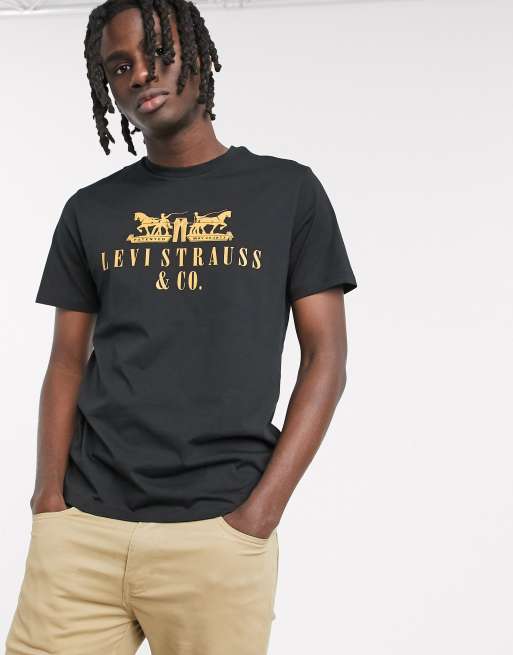 Levi s Youth 2 horse logo t shirt in mineral black