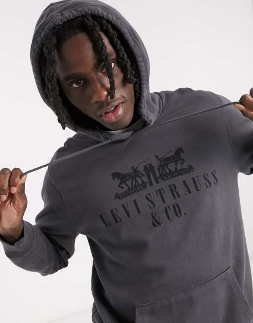 Levi's - Youth 2-horse - Utility-hoodie met logo in grijs, 3 van 4
