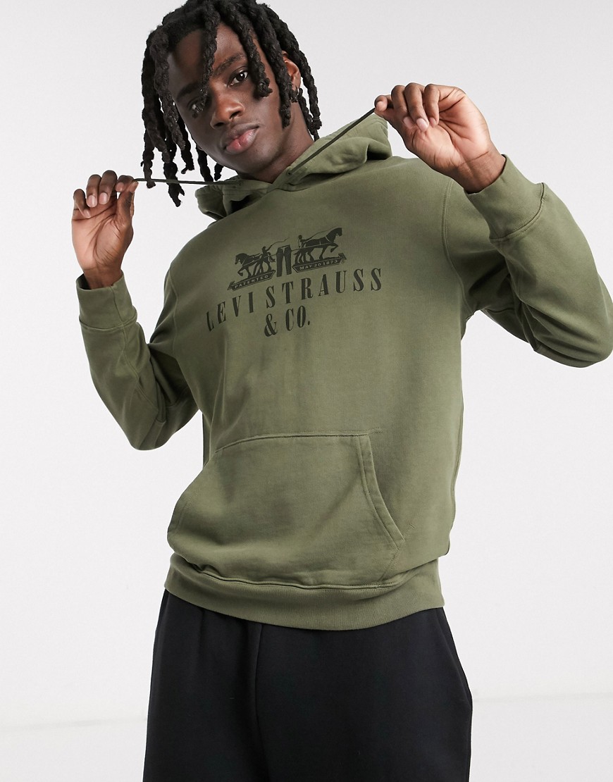 Levi's - Youth 2-horse - Utility-hoodie met logo in olijfgroen