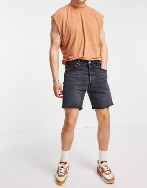 Levi's Youth 501 93 regular denim shorts in its time washed black | ASOS