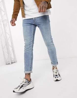 Jeans Levi's - Youth 519 - Jean stretch coupe super skinny à revers - Délavage clair Pickles Advanced