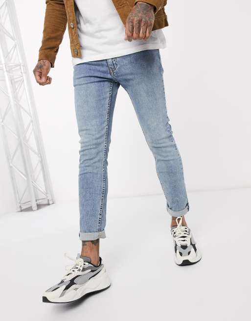 Levi's skinny fit hi-ball roll jeans in pickles advanced stretch light wash | ASOS