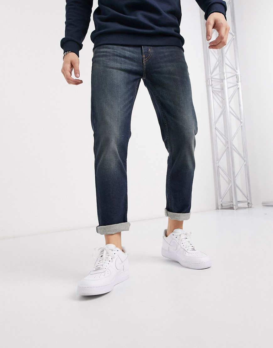 Levi's - Youth hi-ball - Smaltoelopende cropped jeans in 'big thunder dark vintage wash'-Blauw