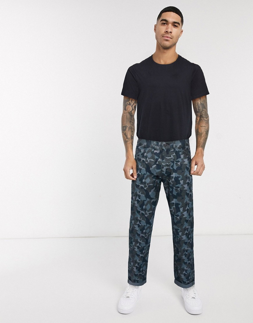 Levi's Youth hi-ball utility straight camo print trousers canvas in grey