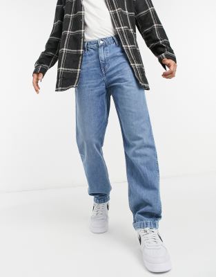 mid blue carpenter straight jeans
