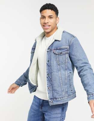 denim jacket with fur mens