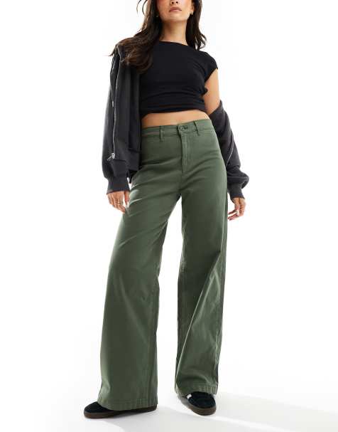 Levi's – Zielone proste chinosy z wysokim stanem w stylu vintage - view 1