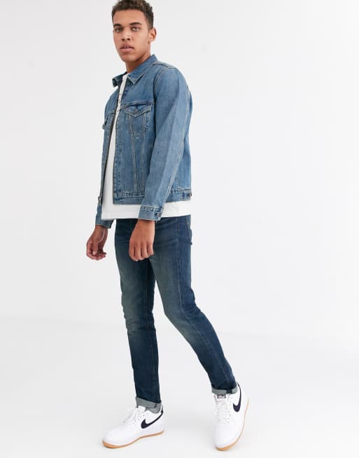 Levi zip denim jacket outlet
