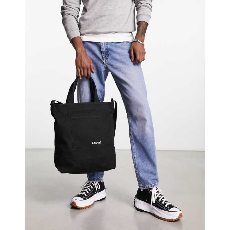 Levi s zip up tote bag with additional long strap in black