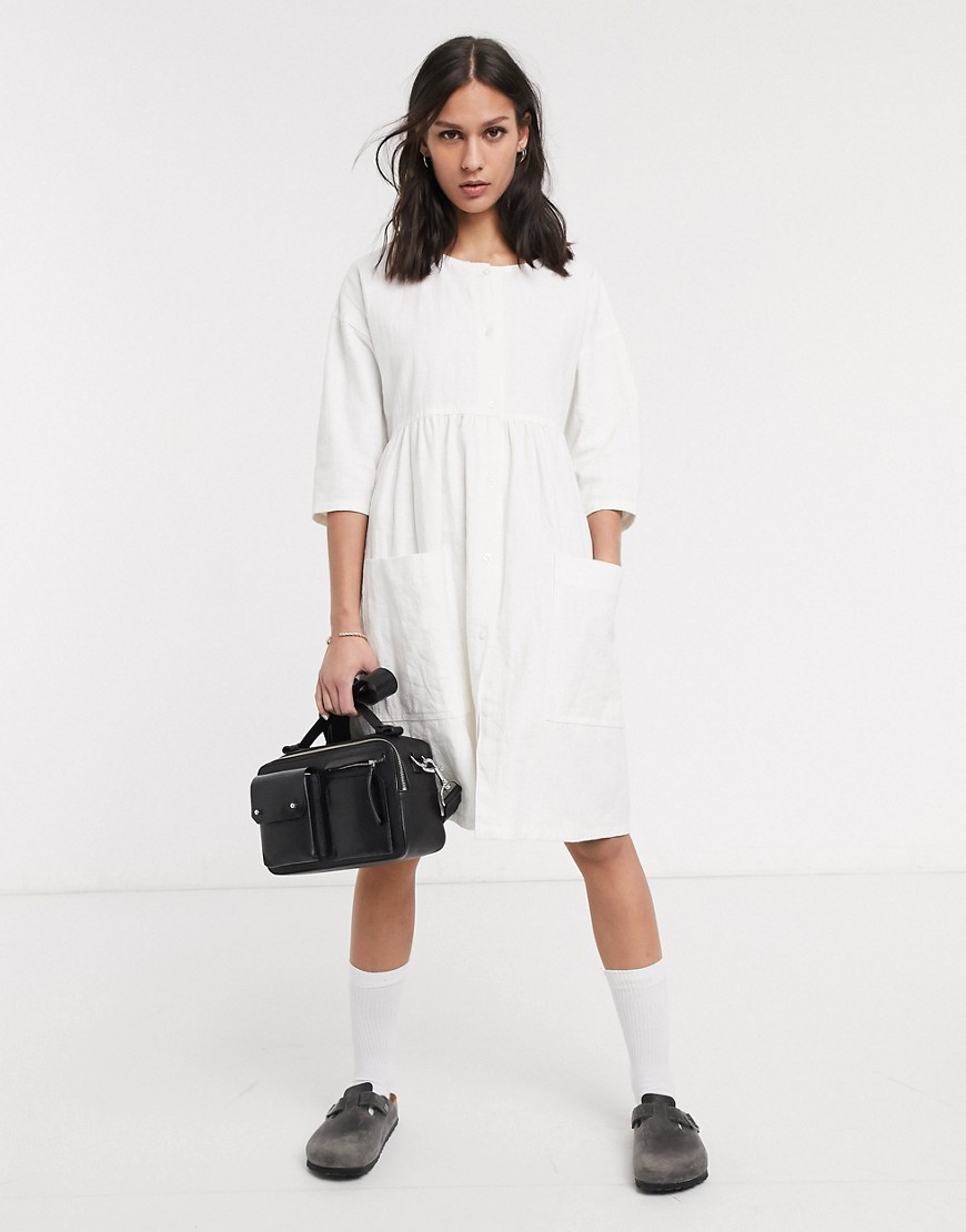 LF Markey - Samuel - Aangerimpelde mini-jurk in wit