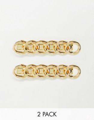Liars and Lovers 2 pack chain clips in gold multi