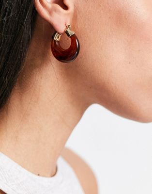 Liars and Lovers resin chunky earrings in brown - ASOS Price Checker
