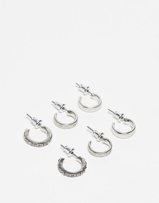 Liars and Lovers - Set van 3 paar oorringen met kristal in zilver