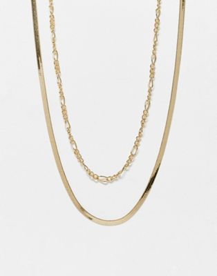 Liars & Lovers 2 row chain necklace in gold