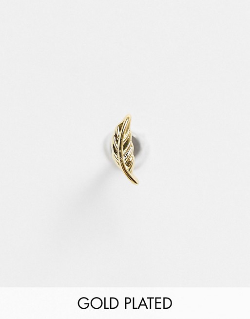 Liars & Lovers feather single labret earring in gold plate