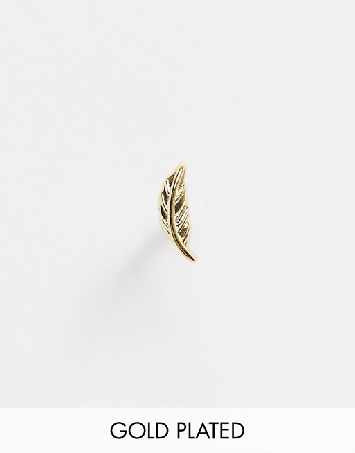 Liars & Lovers feather labret single earring in gold plate