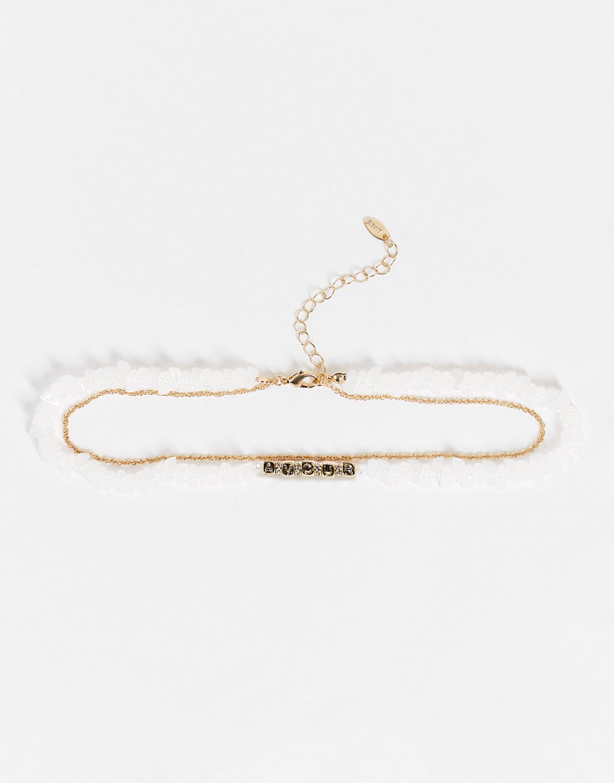 Liars & Lovers Amour multi-row pearl and chain choker in gold