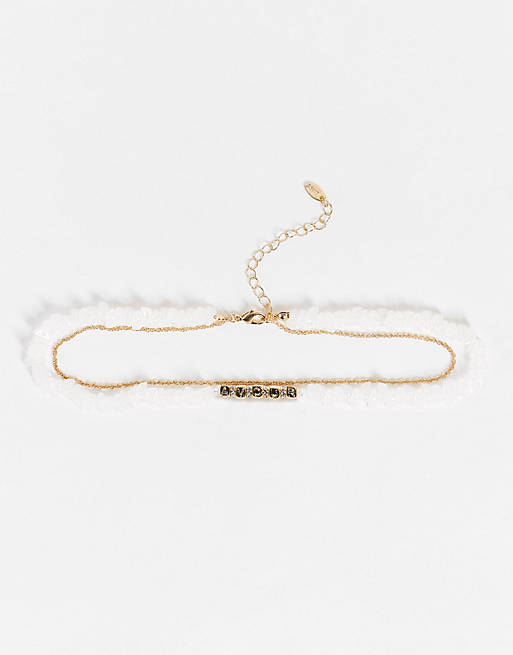 Liars & Lovers Amour multi row pearl and chain choker in gold