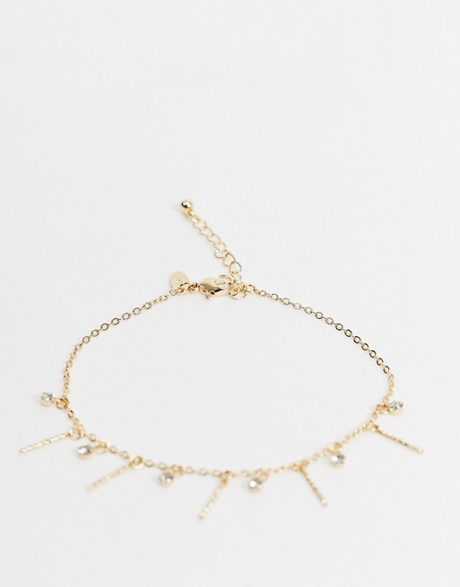 Liars & Lovers anklet with tassel detail in gold