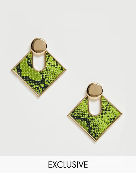 Liars & Lovers - Boucles d'oreilles effet serpent - Fluo - Exclusivité