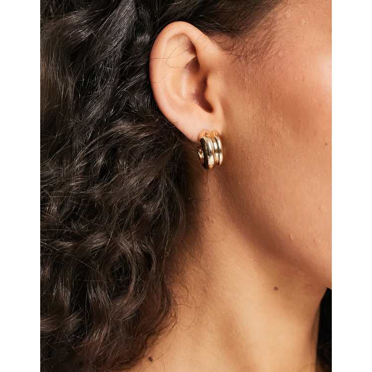 Chunky double store hoop earrings