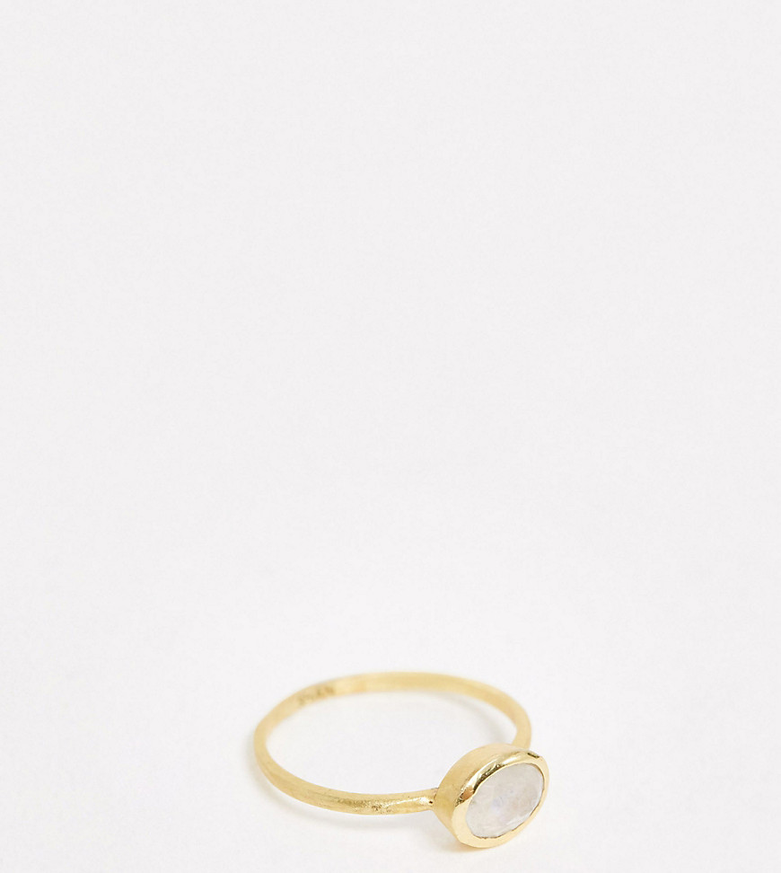 Liars & Lovers circle ring in gold plated with moonstone