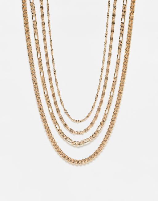 Liars & Lovers - Collana multifilo con catenina mista color oro