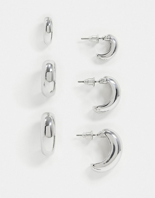 Liars & Lovers earring 3 multipack mini hoop in silver