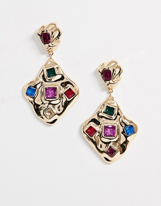 Liars & Lovers embellished multi crystal earrings in gold