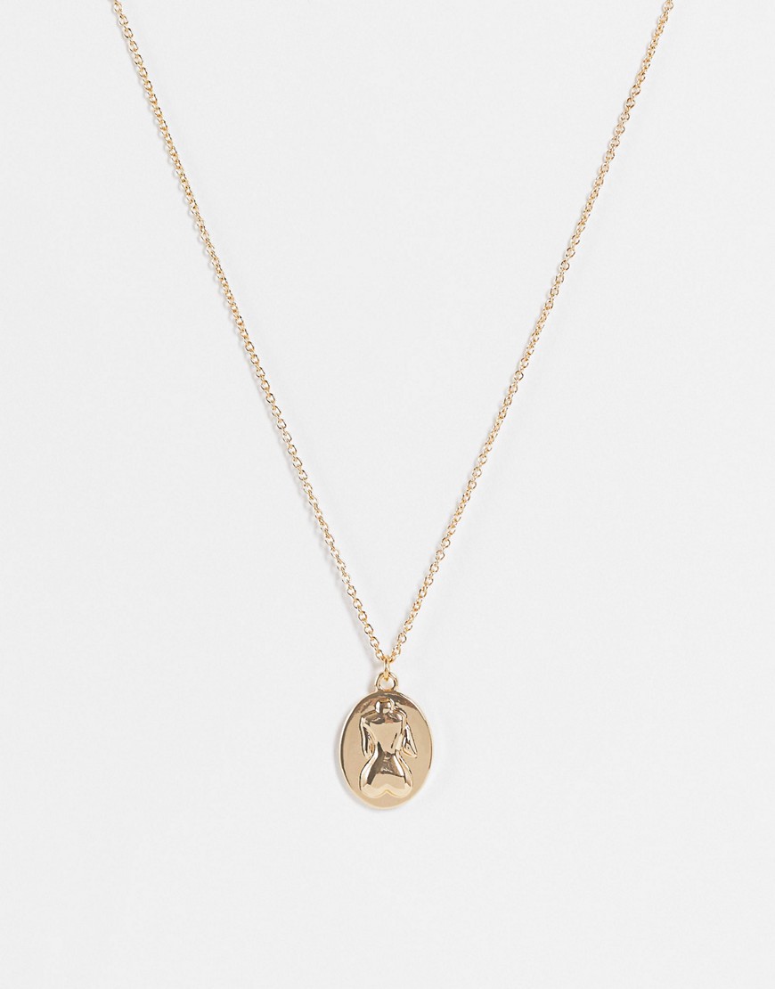 Liars & Lovers Engraved Body Pendant Necklace In Gold
