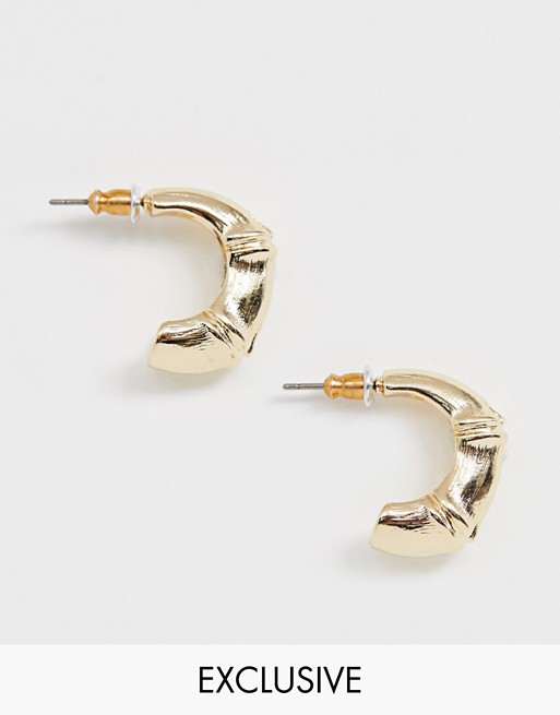 Liars & Lovers Exclusive chunky gold bamboo hoop earrings