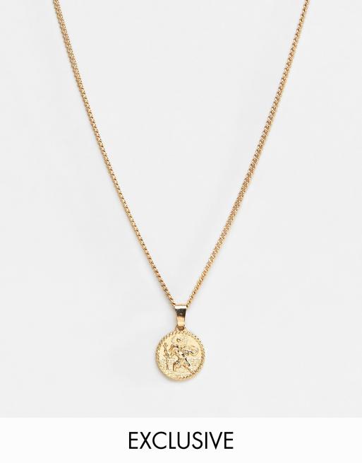 Liars & Lovers Exclusive necklace with coin pendant in gold | ASOS