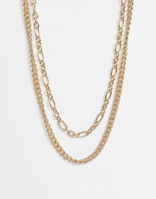 liars & lovers -  – Exklusive, grobe Gliederketten in Gold, 2er-Pack