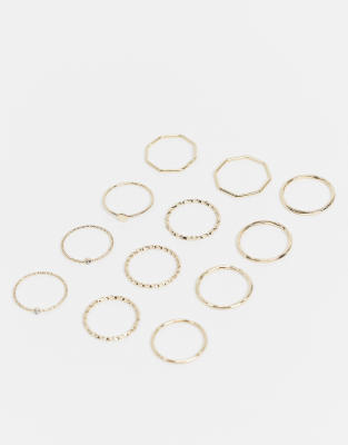 liars & lovers -  – Goldfarbener, filigraner Stapelring im Multipack