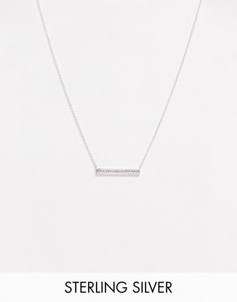 Liars & Lovers – Halskette aus Sterlingsilber mit Steg- und Strassdetail