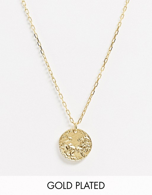 Liars & Lovers lion head coin necklace in sterling silver gold plating